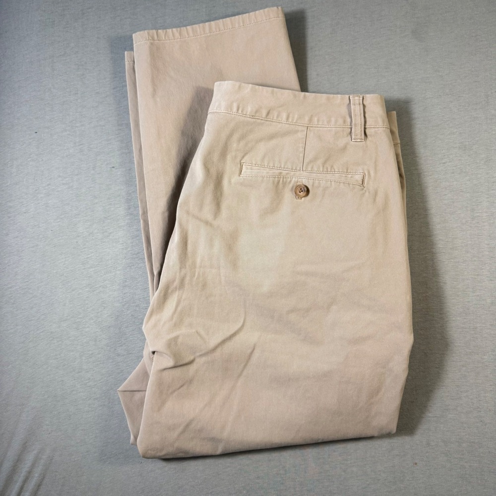 Bonobos Washed Chino Athletic Fit Tan Khaki Pants 36x28 Stretch Cotton Mens